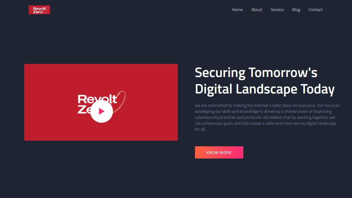 Revolt Zero Website